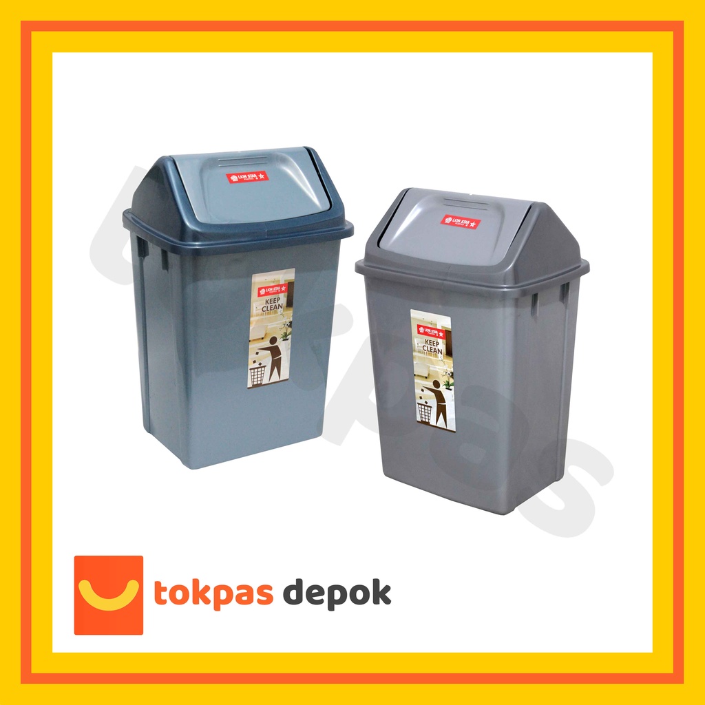 [TERMURAH] Lion Star Tempat Sampah Segi Tutup Goyang Tempat Sampah Swing Bin Untuk Dapur Tempat Samp
