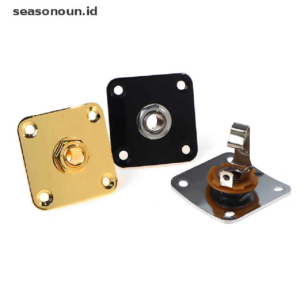 【seasonoun】 35x35mm Electric Guitar Square Jack Plates Cover Metal Output Input Jack Cover .