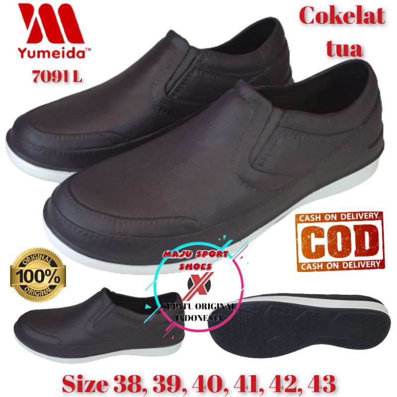 YUMEIDA 7091 L - SEPATU PANTOFEL KARET PRIA ORIGINAL / SEPATU KARET PRIA ANTI AIR / SEPATU ANTI SLIP