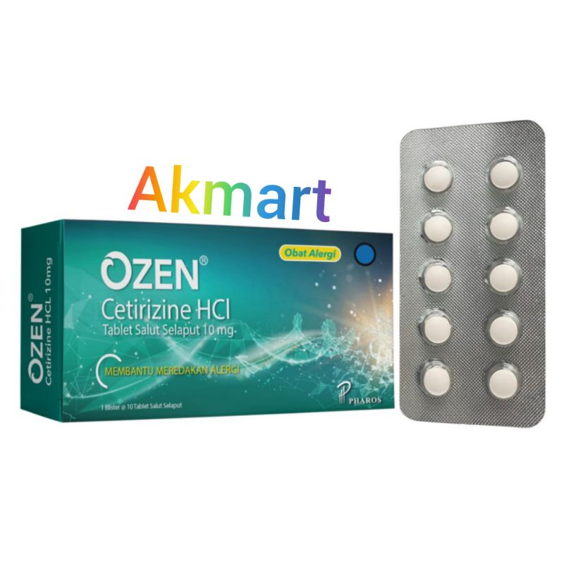 Jual Ozen Cetirizine Mg Blister Isi Tablet Pil Obat Alergi Gatal Gatel Biduran