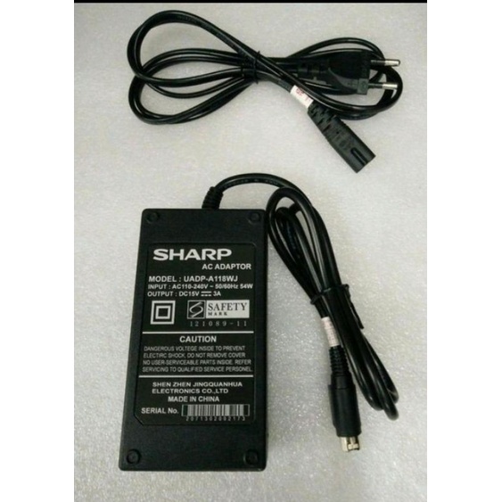 Adaptor untuk tv sharp UADP-A129WJ UADP-A118WJ 15V 3A  LC 24DC50M LC 24DC30M
