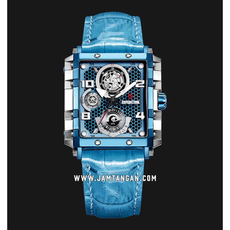 Expedition E 6757 BF LTULB Ladies Blue Dial Blue Leather Strap