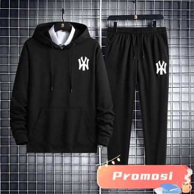 HOODIE JUMPER + CELANA SET Hoodie pria /Hoodie Jaket Sweater Pria Terlaris Premium Original / warna hitam - putih - abu-abu