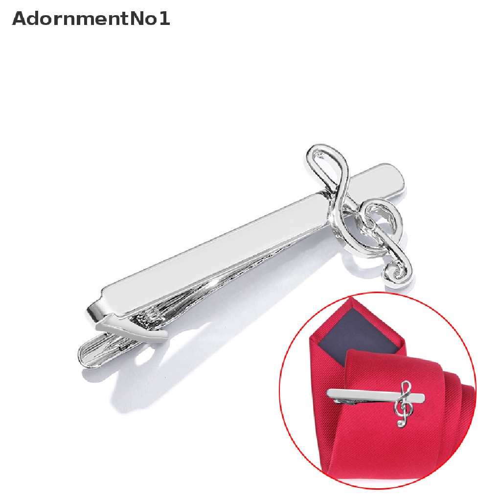 [AdornmentNo1] Fashion Men Musical Note Tie Clip Silver Business Tie Statement Decor Jewelry [new]