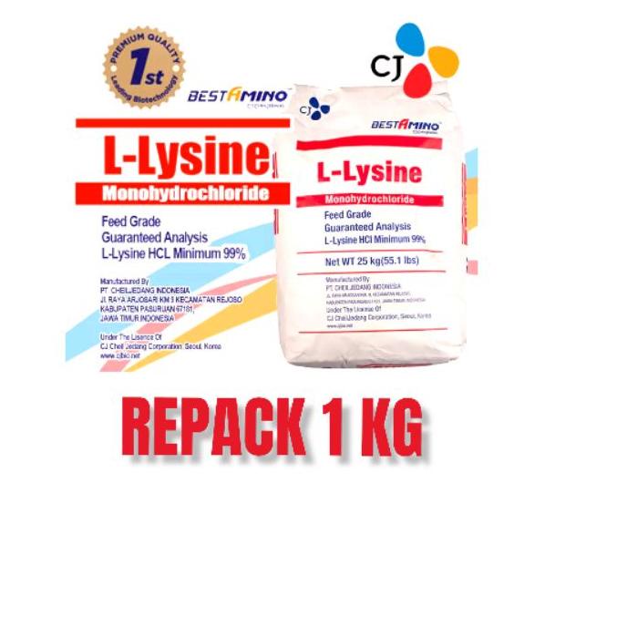 【 Puncak 12.12 】 Feed Additif / CJ L Lysine Lisin Untuk Unggas Kucing Anjing & Ternak Repack 1 kg KD