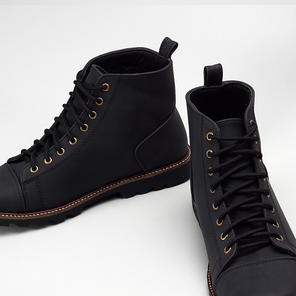 Sepatu Boots Kerja Coklat Casual Pria Kantor Cowok Laki Santai Boot |FLEMING BLACK| FORIND x Tragen