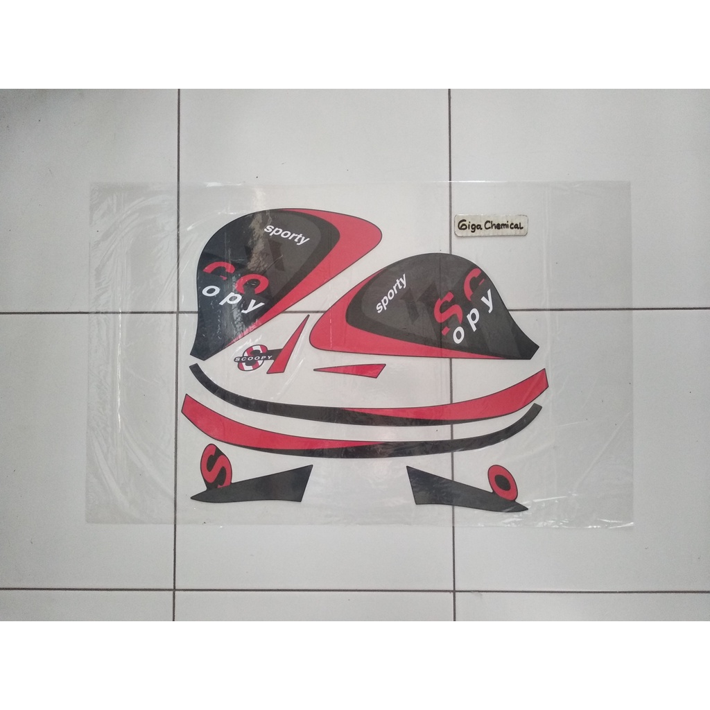 Striping Sticker Lis Honda Scoopy Sporty 2021 2022 Hitam Original
