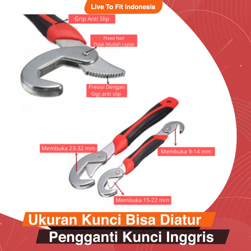 Kunci Konci Inggris Pas Ingris Snap n Grip Set Serbaguna