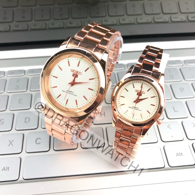 ［Ready Stock］Jam tangan wanita jam tangan pria gaya klasik couple rantai  grosir murah S1090