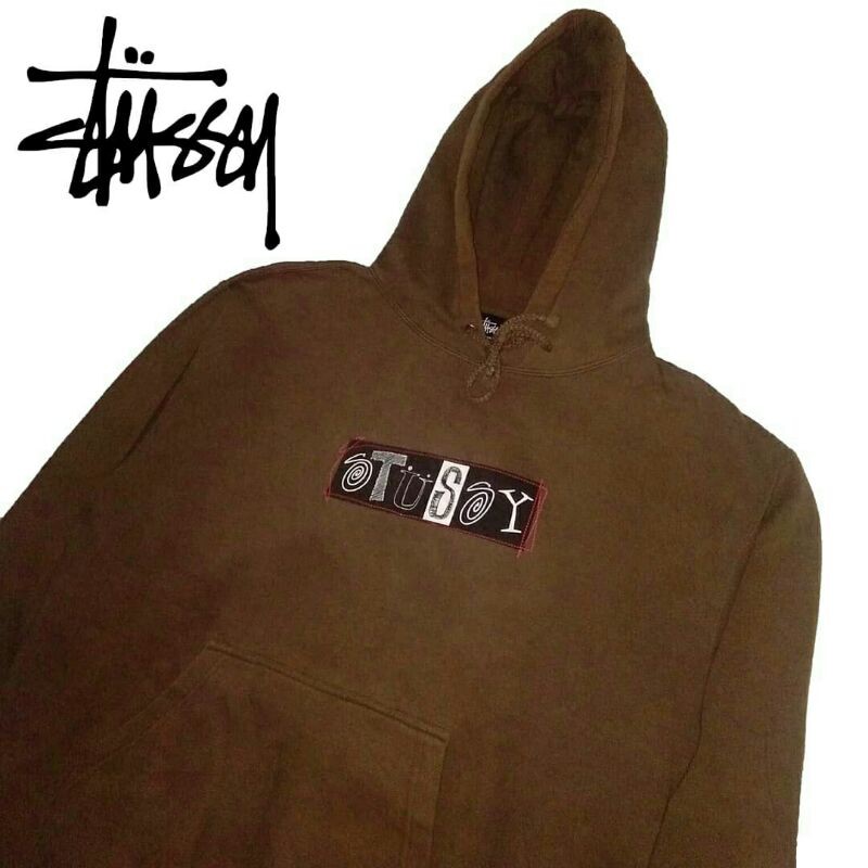 Jaket Hoodie Vintage Stussy Box logo Second Bekas Preloved