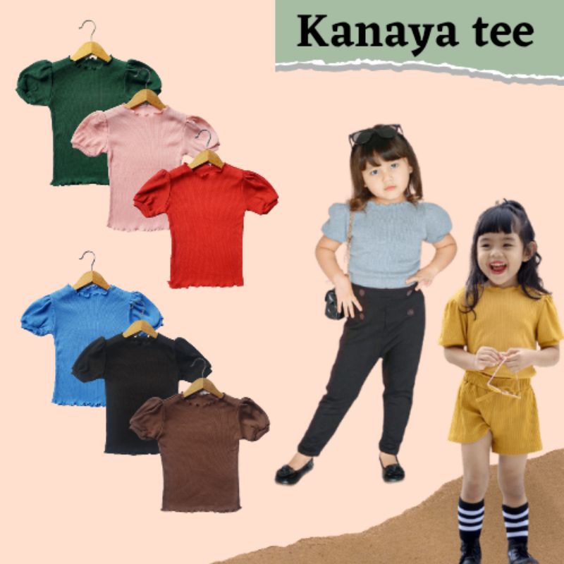 KANAYA TEE 2-4 TAHUN KAOS ANAK PEREMPUAN LENGAN BALON BAHAN KNIT