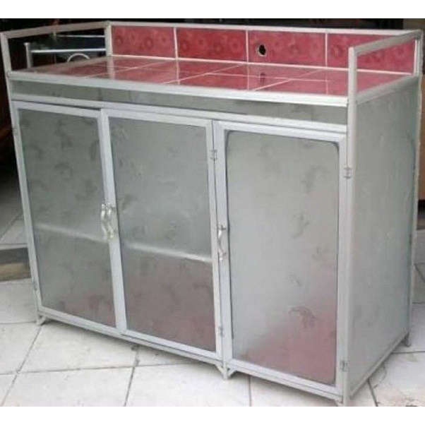 Rak piring kompor 3 pintu keramik rata