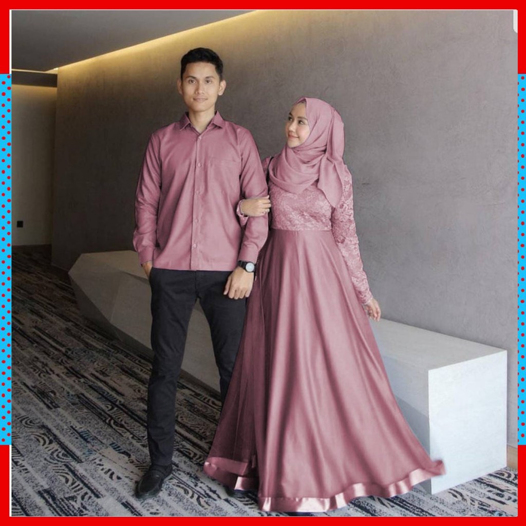 GAMIS BAJU PASANGAN COUPLE SARIMBIT KELUARGA MUSLIM LEBARAN KONDANGAN TERBARU 2021 ETHICA ELFA L31H3