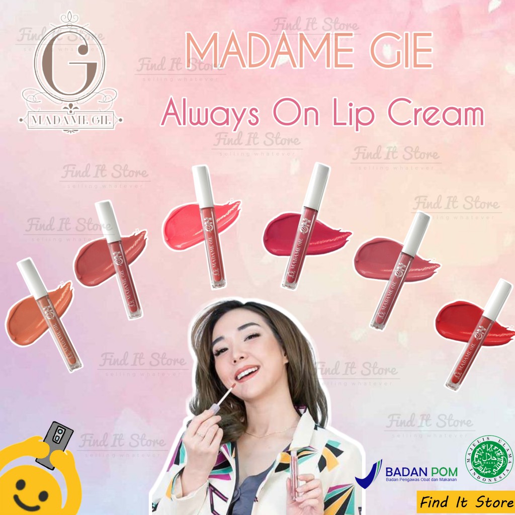 Madame Gie Always On Lip Cream Matte | BPOM  LipCream Lipstik lipstick