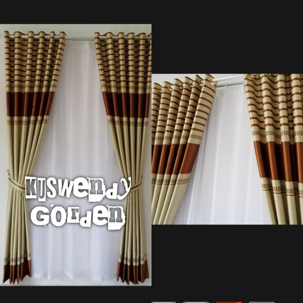 Gorden Blackout Garis 100 x 250 cm Tinggi 2.5 meter Hordeng Polos Jendela Pintu Tirai Minimalis