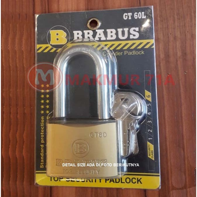 Gembok Brabus 60 MM Leher Panjang / Kunci Brabus / Padlock