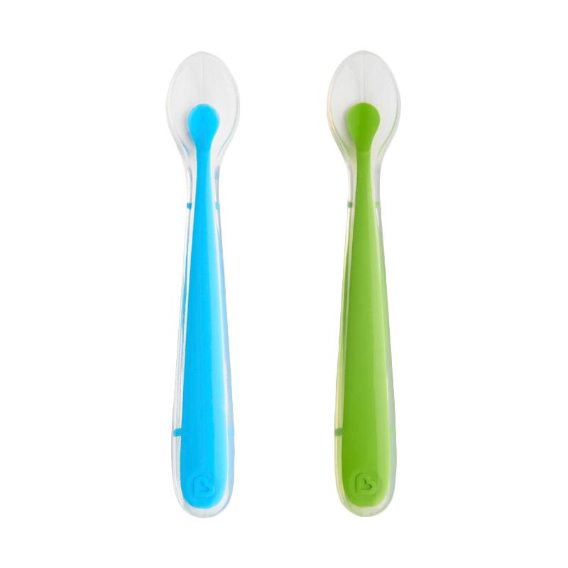 Munchkin Silicone Spoons 2 Packs / Sendok Makan Bayi Silikon 6m+ (Tersedia Varian Warna)