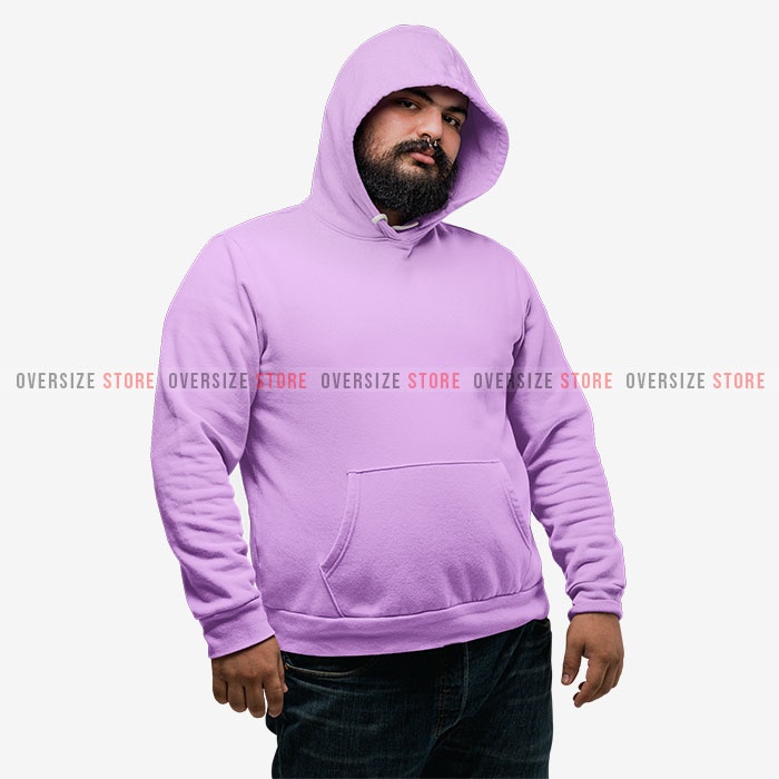Jaket Pria Big Size Ungu Lilac Hodie Polos Jumbo Ukuran M L XL XXL XXXL XXXXL XXXXXL Men's Sweater H