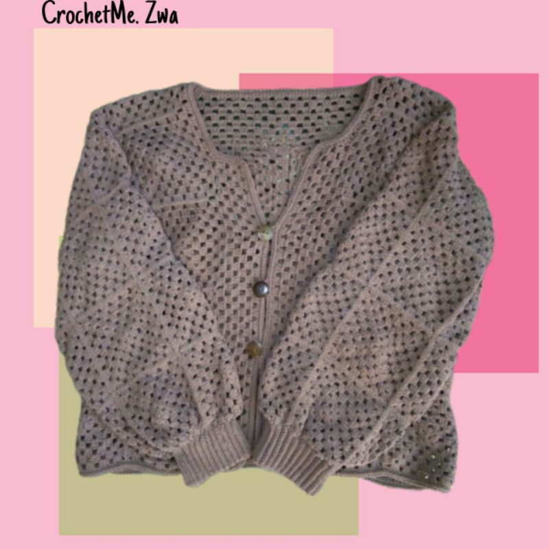 Custom Cardigan Rajut crochetme.zwa