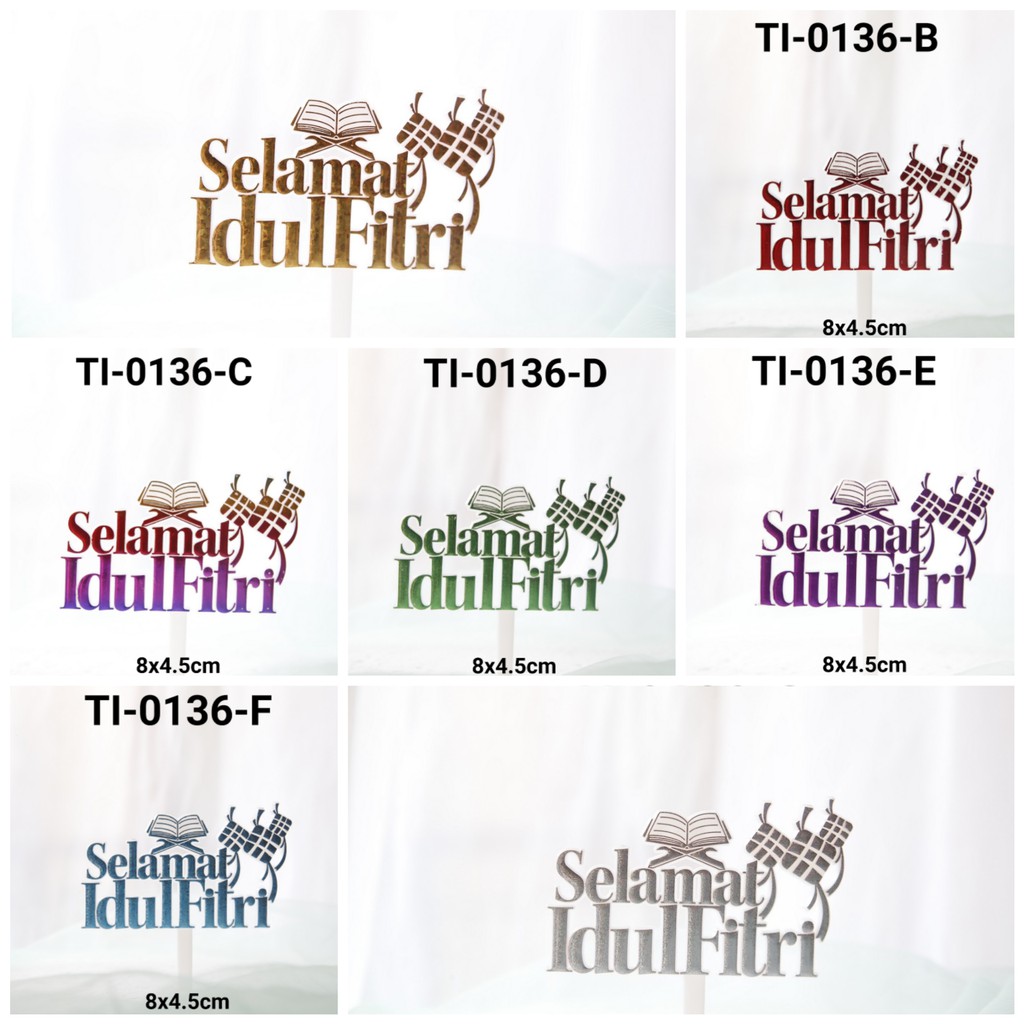 

GR-TI-0136 Cake topper kue tulisan selamat idul fitri lebaran ketupat yamama baking