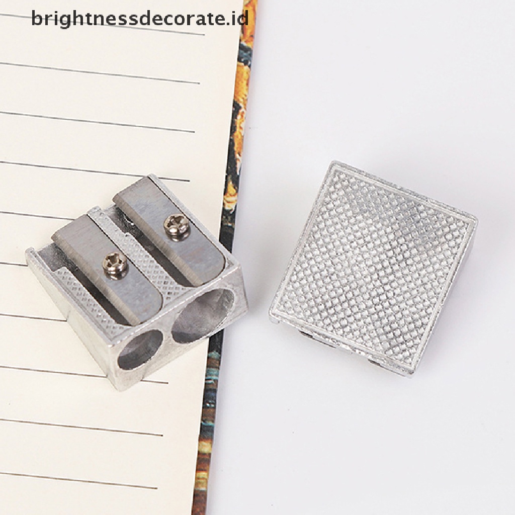 [birth] New Reliable Metal Pencil Sharpeners Double Hole Drawing Writing Sharpener  [ID]