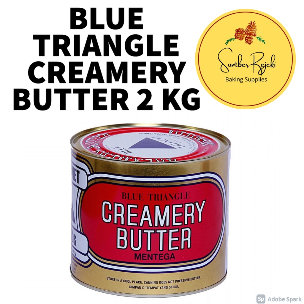 

Butter Segitiga Creamery Butter (Blue Triangle Butter) 2 Kg / 2kg KALENG ASLI