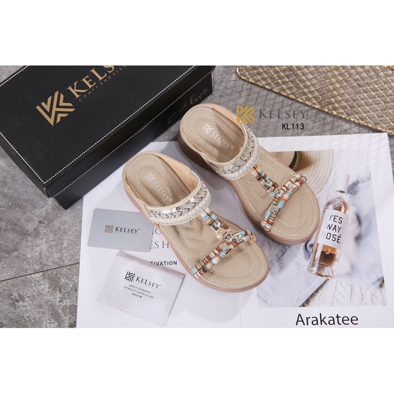 Kelsey KL113 Sandal Wedges 5cm Wanita-4