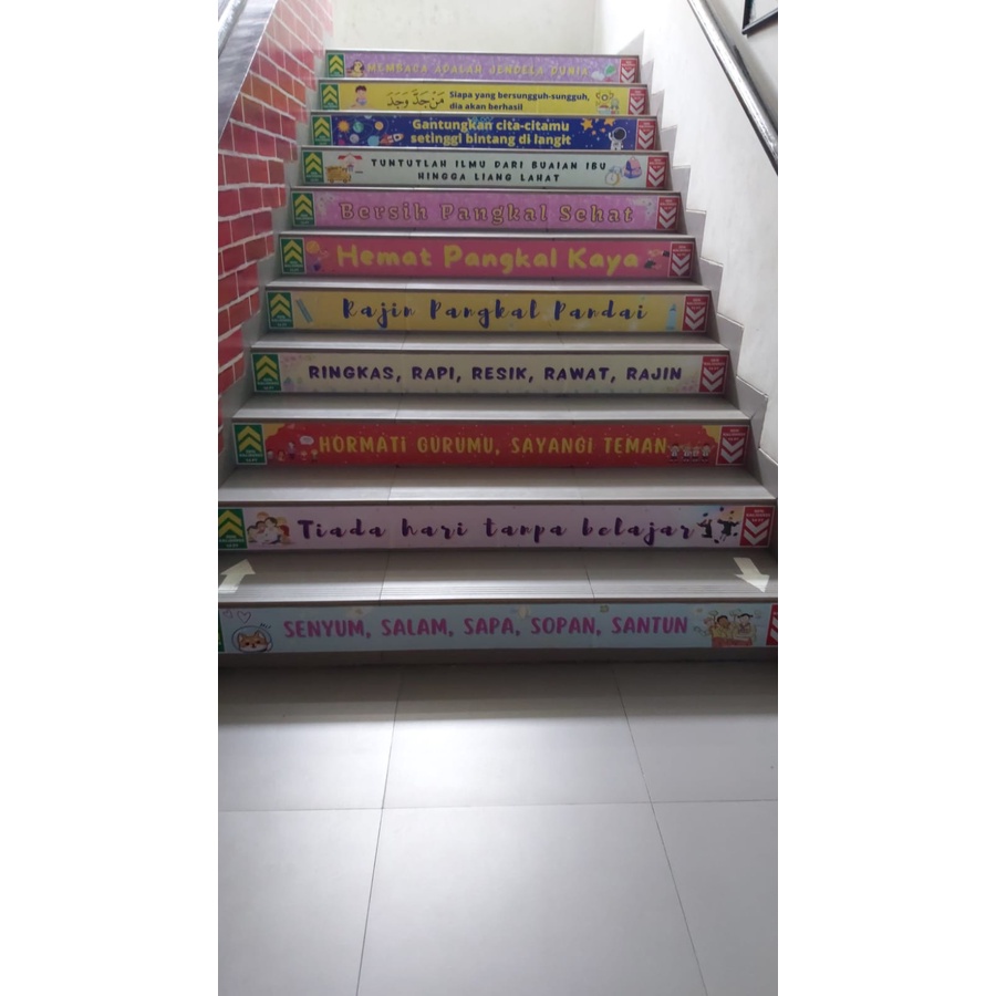 HRY (FreeOngkir) Stiker/Sticker Tangga edukasi literasi Sekolah Kreatif Seri Kata Mutiara ukuran