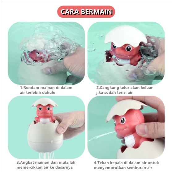 Mainan Mandi Bayi Dan Anak/Mainan Mandi Semprot Telur Ayam pinguin Dino Egg penguin Water Spray