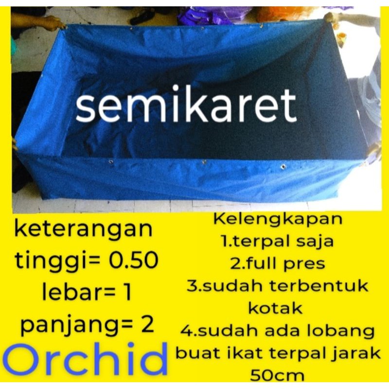 kolam terpal kotak /kolam terpal lele 2x1x50 bahan semi karet orcid