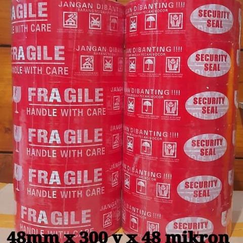 

(BISA COD) Lakban fragile jumbo 48mm x 300y OBRAL Kode 1364