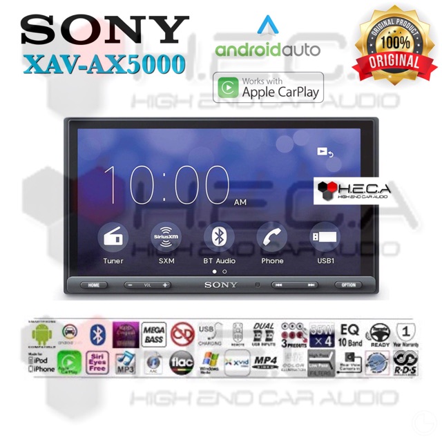 SONY XAV-AX5000 Head Unit Tape Mobil Double din Audio XAV AX5000 Apple Car play & Android Auto