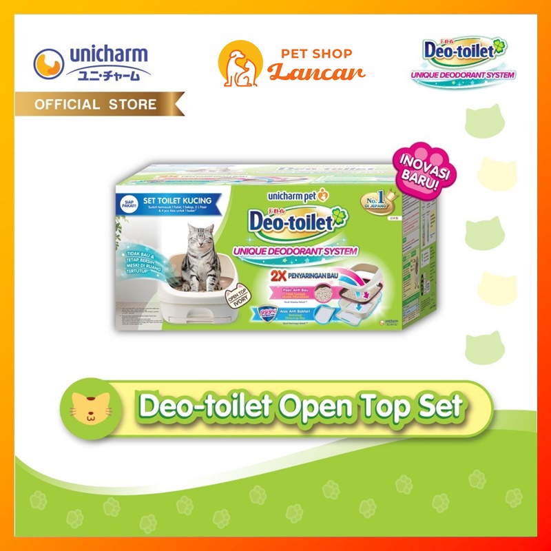 Bak Toilet Kucing Deo Toilet Open Top (Ivory) Set