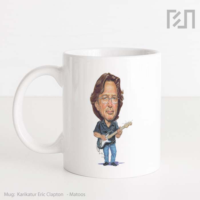 Gelas Keramik Caricature Eric Clapton Mug