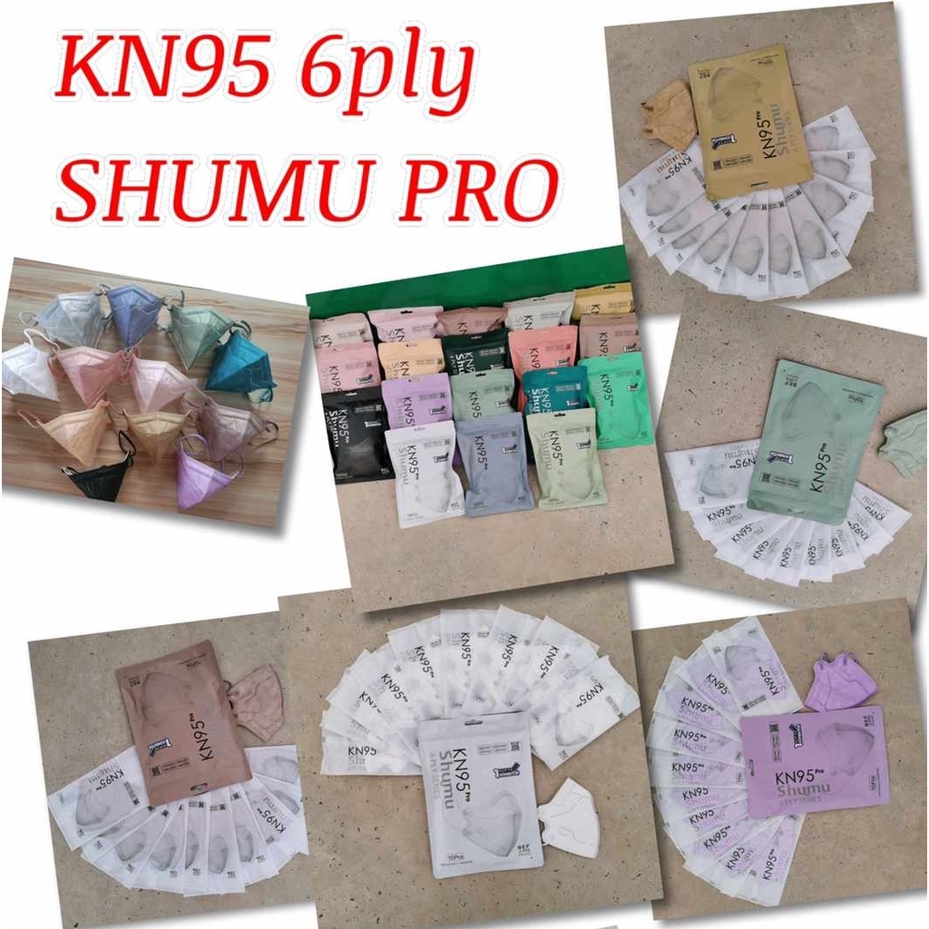 (MODEL POKANA) MASKER KN95 SHUMU PRO 6PLY KEMENKES RI AKD FREE CONETOR HIJAB KN 95 6 PLY 10PCS