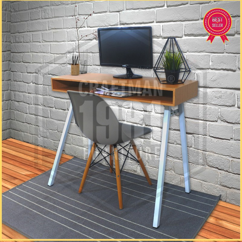 Meja Komputer Belajar Laptop Officetable Kerja 100x35 Murah Modern Minimalis