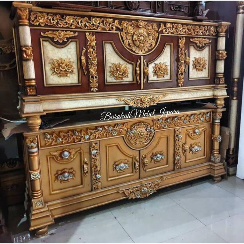 Bufet Tv Jati 2meter Ukir Jepara