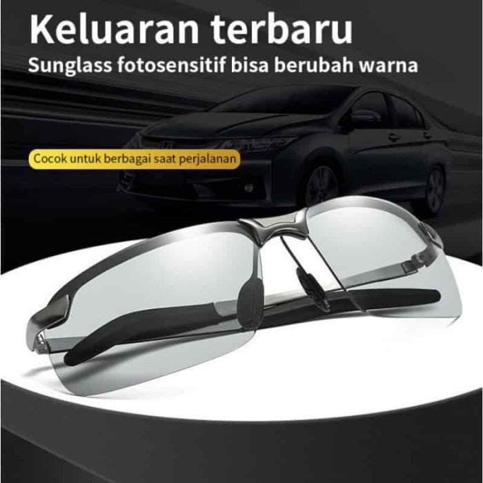 ✅Grosir Jam Senen - Kacamata Polarized Photochromic Fotokromik Pria Wanita / Kacamata Anti Silau Siang Malam Polarized Photochromic