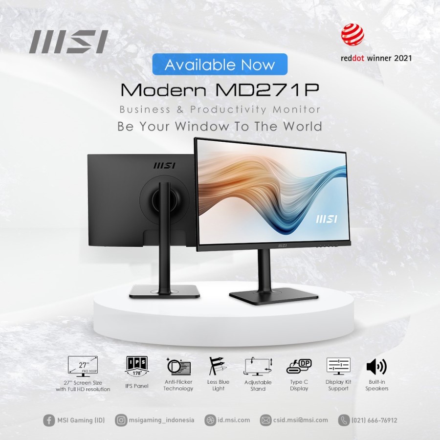 Monitor MSI Modern MD271P IPS FHD Speaker 75Hz 27&quot; MSI MD271P