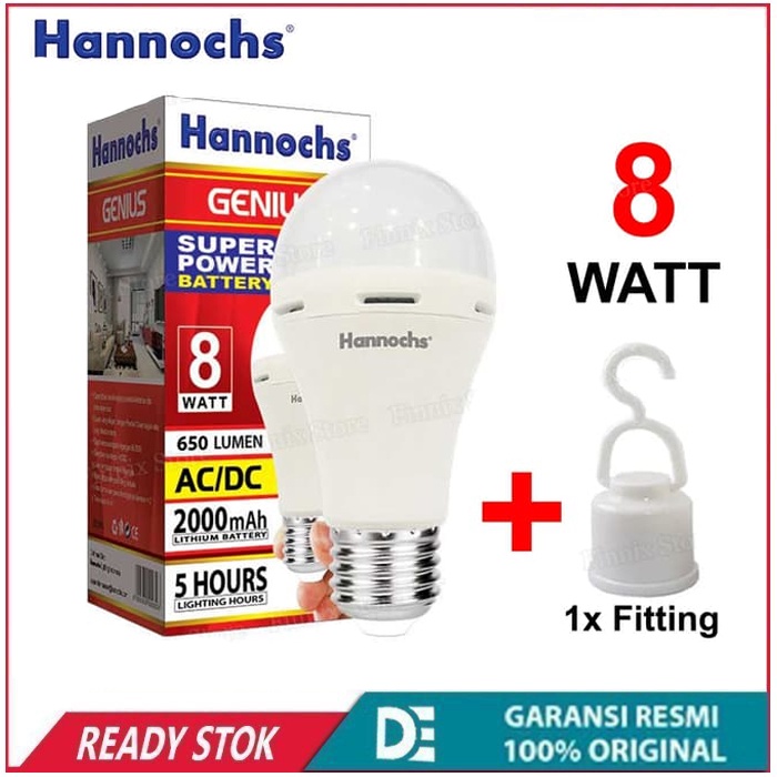 Lampu Emergency Hannochs 8 WATT Lampu Ac/Dc 650 Lumen Hannochs Genius