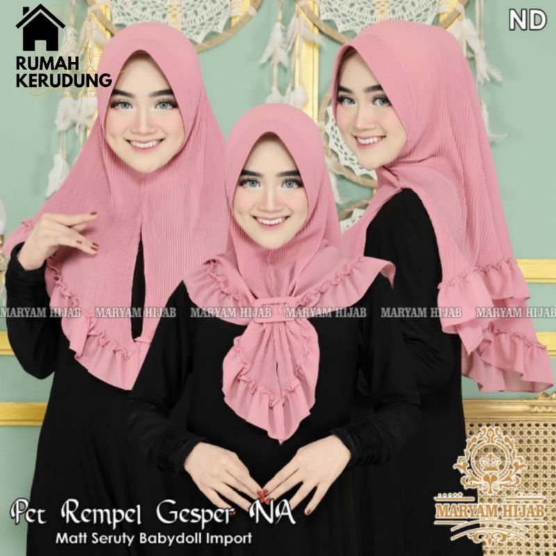 ❤️ RK SALSABILLA ❤️ JILBAB / HIJAB KHIMAR PED PLISKET REMPEL + FREE RING GESPER KOTAK / JILBAB / KHI