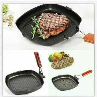 Grill pan teflon & teflon lipat & panggangan serbaguna & square pan