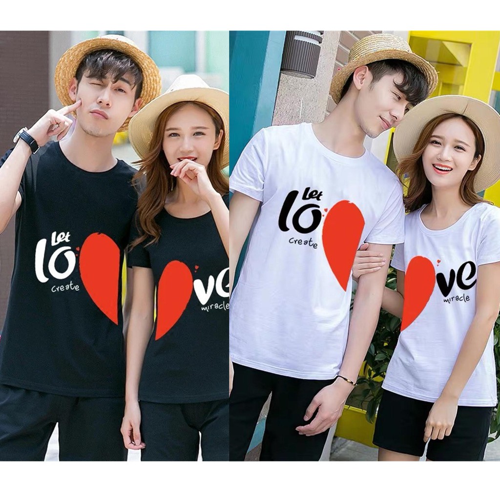 Jual Kaos Couple Murah Baju Pasangan Serasi Tema Gambar Hati Love ...