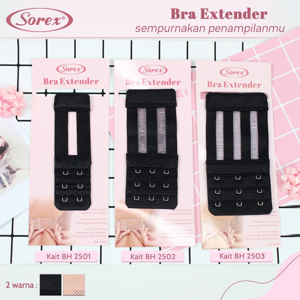 BRA EXTENTION EXTENDER BRA PENGAIT TALI TAMBAHAN KAIT 2501 2502 2503 BH SOREX KAIT 3 dan 2