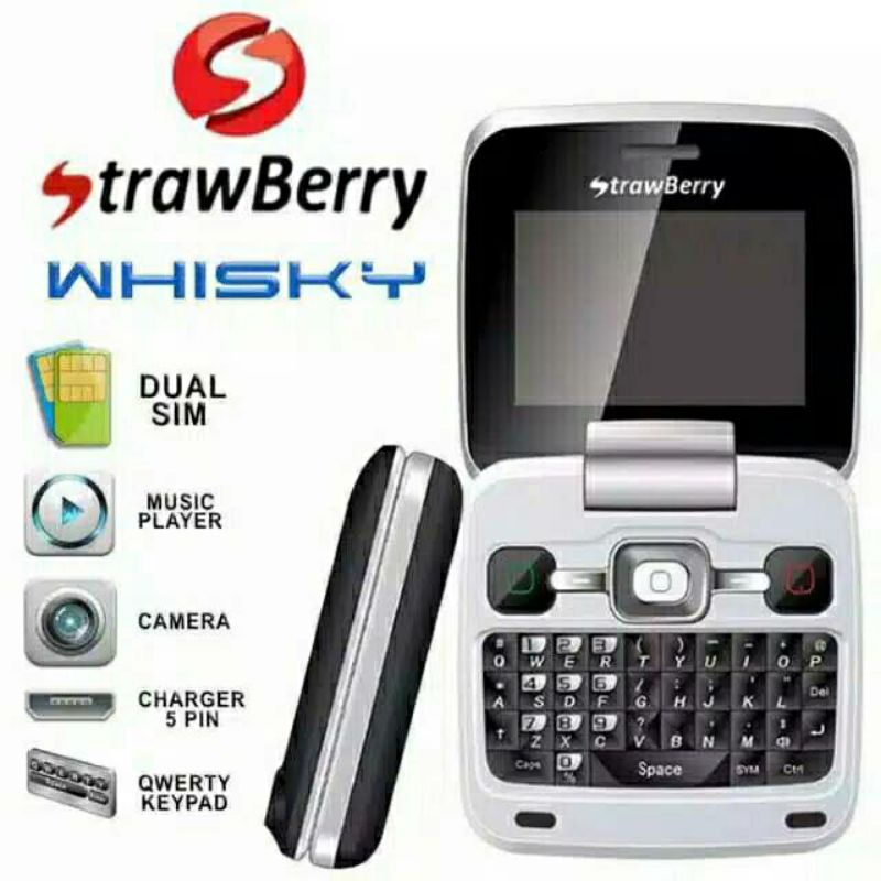 (Termurah ) Strawberry ST99 Whisky Flip Qwerty-Dua sim-Camera-Garansi