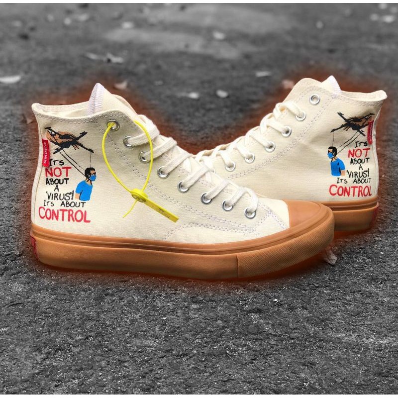 NOBRANDS FOOTWEAR TPS TRUE NORMAL CORONA JANCOK SEPATU WHITE GUM HIGH ORIGINAL [SIAP KIRIM]