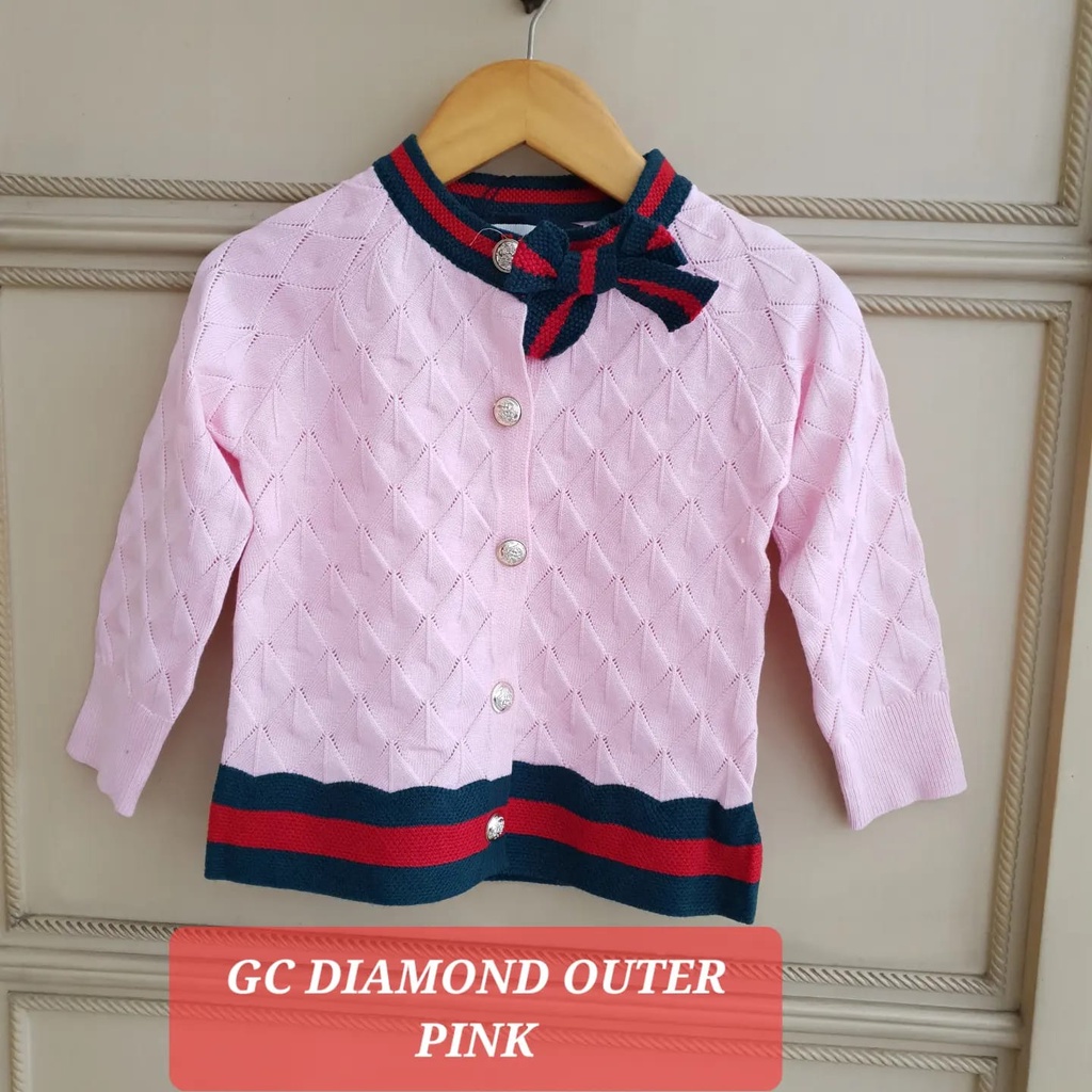 GC DIAMOND OUTER CARDIGAN SWEATER RAJUT ANAK CEWEK IMPOR BRANDED ADEM NYAMAN FASHION KOREA IMPORT KARDIGAN