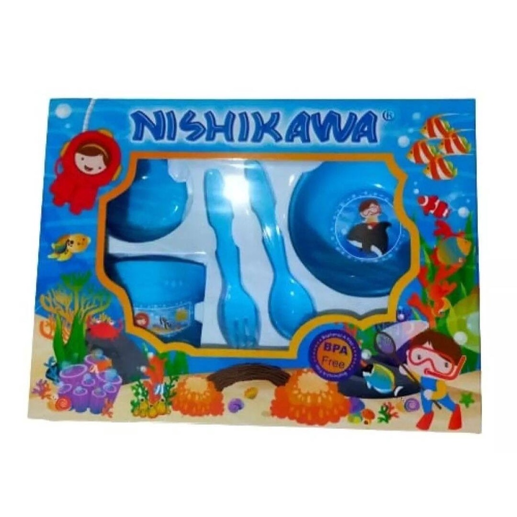 FEEDING SET NISHIKAWA KECIL TEMPAT MAKAN BAYI KECIL ALAT MAKAN BAYI KADO BAYI MURAH (pekingaman)