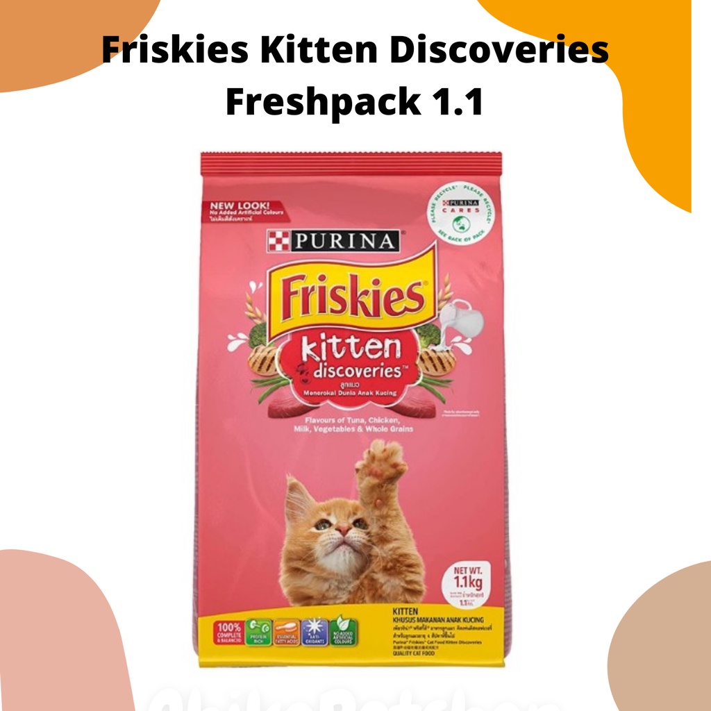 FRISKIES KITTEN DISCOVERIES Makanan Anak Kucing Friskis Kemasan Freshpack 1.1 Kg