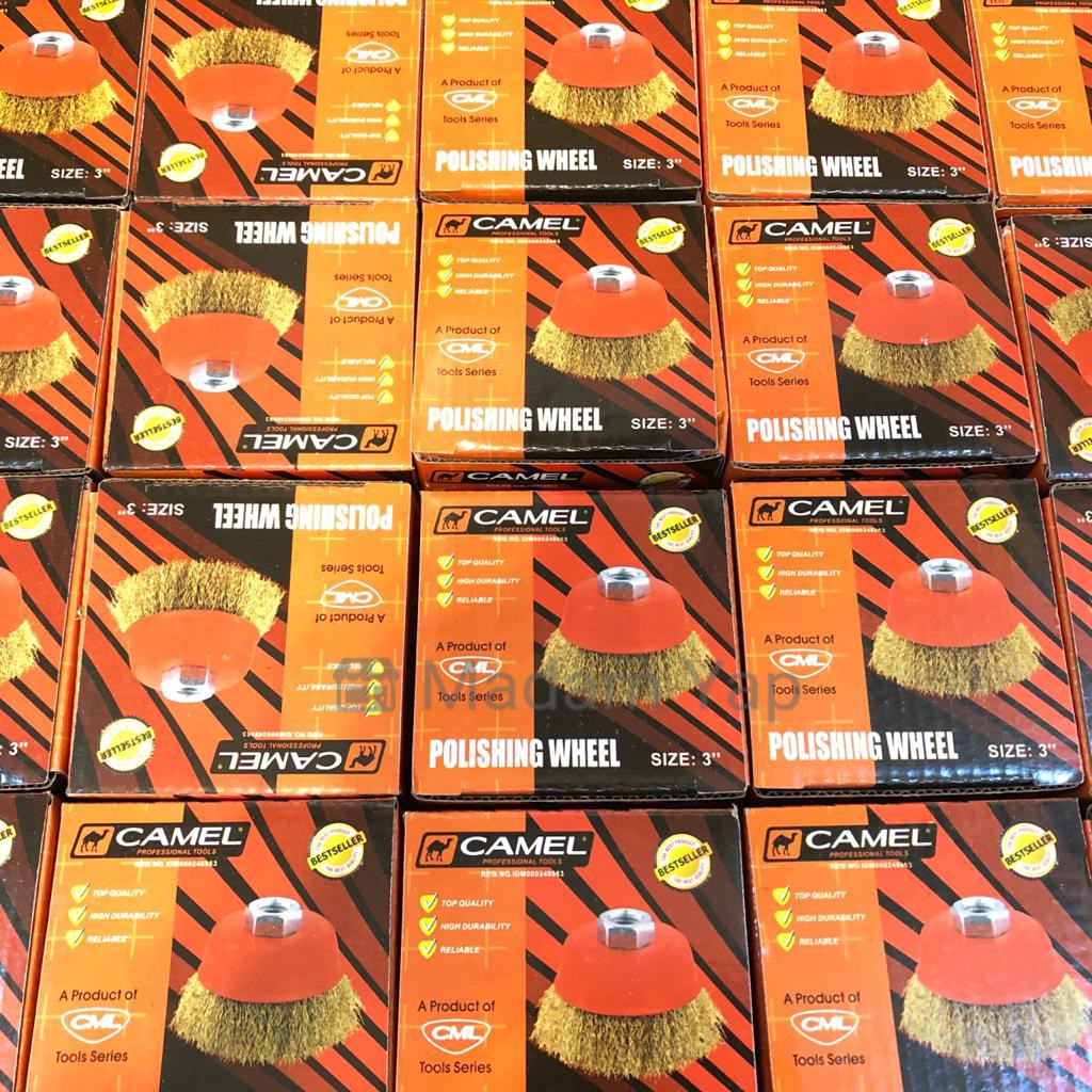 Sikat Mangkok Kawat Camel Kuningan 3&quot; Inch - Cup Brush Gerinda 3 In